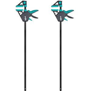 Wolfcraft 2 one Hand Clamps PRO Ergo Clamping Pressure 150 kg 8677060 The Convenient clamp for All-Round use 700 mm Clamping Width Made in Europe Wolfcraft 2 one Hand Clamps PRO Ergo Clamping Pressure 150 kg 8677060 The Convenient clamp for All-Round use 700 mm Clamping Width Made in Europe