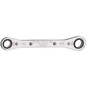 KLEIN TOOLS 68202 Ratcheting Box Wrench 1/2-Inch x 9/16-Inch with Reverse Ratcheting and Chrome Plated Finish KLEIN TOOLS 68202 Ratcheting Box Wrench 1/2-Inch x 9/16-Inch with Reverse Ratcheting and Chrome Plated Finish