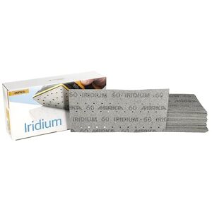 Mirka Iridium Premium Sandpaper 115x230mm / Hook & loop / 55-hole/Grit 60/50 pcs/For sanding paint, putty, primer, wood, steel, mineral-based materials, plastic Mirka Iridium Premium Sandpaper 115x230mm / Hook & loop / 55-hole/Grit 60/50 pcs/For sanding paint, putty, primer, wood, steel, mineral-based materials, plastic