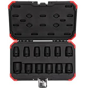 Gedore Red Impact wrench socket set, 12-piece set, 1/2", Hex socket, AF 10-24 mm, for carmotive, R63003012 Gedore Red Impact wrench socket set, 12-piece set, 1/2", Hex socket, AF 10-24 mm, for carmotive, R63003012