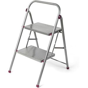 Kleeneze KL068491EU 2-Step Folding DIY Stepladder, Portable Ladder with Non-Slip Feet, Collapsible for Compact Storage, Lightweight Steps, Strong Steel Structure with Safety Clip, 150kg Capacity, 80cm Kleeneze KL068491EU 2-Step Folding DIY Stepladder, Portable Ladder with Non-Slip Feet, Collapsible for Compact Storage, Lightweight Steps, Strong Steel Structure with Safety Clip, 150kg Capacity, 80cm