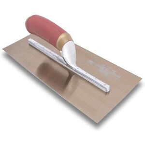 Marshalltown PermaShape Finishing Trowel, 12 x 5 Inch Broken-in Golden Stainless Steel Concrete Tool, Made in the USA, PB7GSD Marshalltown PermaShape Finishing Trowel, 12 x 5 Inch Broken-in Golden Stainless Steel Concrete Tool, Made in the USA, PB7GSD