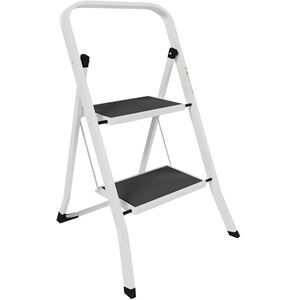 Home Vida 2 Step Ladder Heavy Duty Steel Folding Ladder with Slip-Resistant and Wide Steps, Folding Mechanism, 150kg Max Load, Home/Kitchen/DIY/Garden Use, White Home Vida 2 Step Ladder Heavy Duty Steel Folding Ladder with Slip-Resistant and Wide Steps, Folding Mechanism, 150kg Max Load, Home/Kitchen/DIY/Garden Use, White