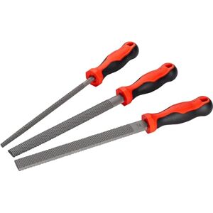 Vigor Wooden File Set V1886/3, 3 Pieces, Flat, Half Round, Round, Cut 2, Ergonomic Handles, for Precise Woodwork in Workshop, Craft, Industry Vigor Wooden File Set V1886/3, 3 Pieces, Flat, Half Round, Round, Cut 2, Ergonomic Handles, for Precise Woodwork in Workshop, Craft, Industry