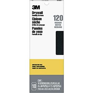 3M Drywall Sanding Screens, 4 3/16 in x 11 1/4 in, 120 grit, 10 Sheets 3M Drywall Sanding Screens, 4 3/16 in x 11 1/4 in, 120 grit, 10 Sheets