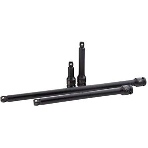 Sunex Tools 2504, 1/2 Inch Drive Impact Extension Set, 4 Piece, SAE, 3 Inch 15 Inch, Cr-Mo Steel, Radius Corner Design, Wobble Drive, Steel Ball Retainer, Dual Size Markings, with Storage Tray Sunex Tools 2504, 1/2 Inch Drive Impact Extension Set, 4 Piece, SAE, 3 Inch 15 Inch, Cr-Mo Steel, Radius Corner Design, Wobble Drive, Steel Ball Retainer, Dual Size Markings, with Storage Tray