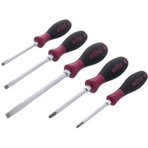 Wiha 53390 Screwdrivers, Slotted and Phillips, Extra Heavy Duty, Non-Slip Grip, 5 Piece Wiha 53390 Screwdrivers, Slotted and Phillips, Extra Heavy Duty, Non-Slip Grip, 5 Piece
