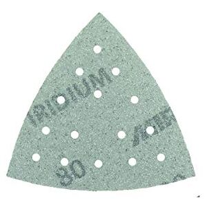 Mirka Iridium Sanding Triangle Premium Sandpaper 93x93x93mm 15-Hole Grip, Grit 80, 50 pcs / For sanding paint, putty, primer, wood, steel, mineral materials, plastic. Mirka Iridium Sanding Triangle Premium Sandpaper 93x93x93mm 15-Hole Grip, Grit 80, 50 pcs / For sanding paint, putty, primer, wood, steel, mineral materials, plastic.