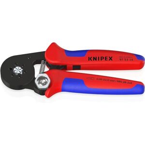 KNIPEX Self-Adjusting Crimping Pliers for wire ferrules with lateral access burnished, with multi-component grips 180 mm 97 53 14 KNIPEX Self-Adjusting Crimping Pliers for wire ferrules with lateral access burnished, with multi-component grips 180 mm 97 53 14