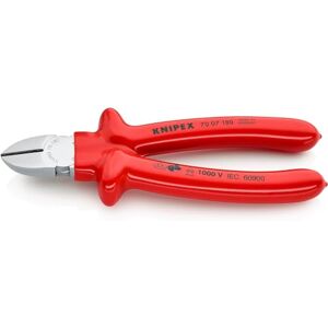 KNIPEX Diagonal Cutter Chrome-Plated with Dipped Insulation, VDE-Tested 180 mm, 70 07 180 KNIPEX Diagonal Cutter Chrome-Plated with Dipped Insulation, VDE-Tested 180 mm, 70 07 180
