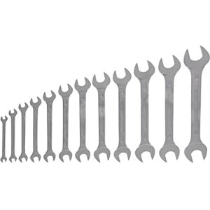 GEDORE Double open-end spanner set, 12-pc. Set, AF 6-32 mm, Metric, Flat, Spanner set, Matt chromed, 6-12 GEDORE Double open-end spanner set, 12-pc. Set, AF 6-32 mm, Metric, Flat, Spanner set, Matt chromed, 6-12