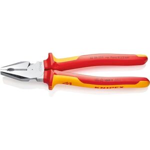 KNIPEX High Leverage Combination Pliers Chrome-Plated Insulated with Multi-Component Grips, VDE-Tested 225 mm, 02 06 225 KNIPEX High Leverage Combination Pliers Chrome-Plated Insulated with Multi-Component Grips, VDE-Tested 225 mm, 02 06 225