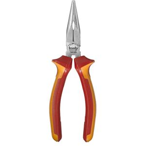 kwb VDE flat round pliers / flat forceps 160 mm 392120, according to DIN ISO 5745, straight shape, cutting edges specially cured, VDE GS tested kwb VDE flat round pliers / flat forceps 160 mm 392120, according to DIN ISO 5745, straight shape, cutting edges specially cured, VDE GS tested