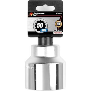 PERFORMANCE TOOL W34850 3/4" Drive 12-Point Standard Socket 50mm PERFORMANCE TOOL W34850 3/4" Drive 12-Point Standard Socket 50mm