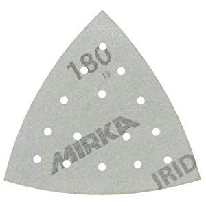 Mirka Iridium Sanding Triangle Premium Sandpaper 93x93x93mm 15-Hole Hook & loop, Grit 180, 50 pcs/For sanding paint, putty, primer, wood, steel, mineral materials, plastic. Mirka Iridium Sanding Triangle Premium Sandpaper 93x93x93mm 15-Hole Hook & loop, Grit 180, 50 pcs/For sanding paint, putty, primer, wood, steel, mineral materials, plastic.