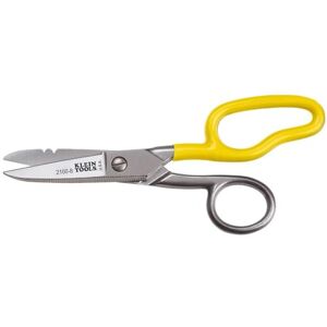 KLEIN TOOLS Stainless Steel Scissors, Electrician Free Fall Snips 2100-8,Yellow/Silver,160 mm KLEIN TOOLS Stainless Steel Scissors, Electrician Free Fall Snips 2100-8,Yellow/Silver,160 mm