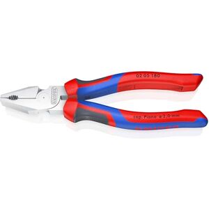KNIPEX High Leverage Combination Pliers Chrome-Plated with Comfort Handles 180 mm, 02 05 180 KNIPEX High Leverage Combination Pliers Chrome-Plated with Comfort Handles 180 mm, 02 05 180