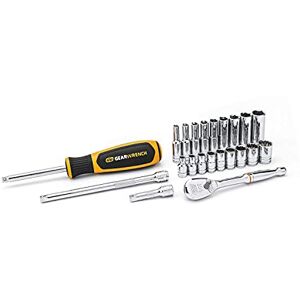 GEARWRENCH 22 Pc. 1/4" Drive 6 & 12 Pt. Standard & Deep Mechanics Tool Set, SAE 80325 GEARWRENCH 22 Pc. 1/4" Drive 6 & 12 Pt. Standard & Deep Mechanics Tool Set, SAE 80325