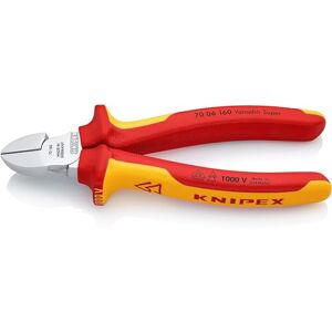 KNIPEX Diagonal Cutter chrome-plated, insulated with multi-component grips, VDE-tested 160 mm 70 06 160 KNIPEX Diagonal Cutter chrome-plated, insulated with multi-component grips, VDE-tested 160 mm 70 06 160