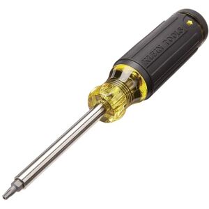 KLEIN TOOLS 32307 Multi-bit Tamperproof Screwdriver, 27-in-1 Tool with Torx, Hex, Torq and Spanner Bits with 1/4-Inch Nut Driver, Black/Yellow KLEIN TOOLS 32307 Multi-bit Tamperproof Screwdriver, 27-in-1 Tool with Torx, Hex, Torq and Spanner Bits with 1/4-Inch Nut Driver, Black/Yellow