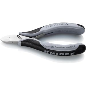 KNIPEX Electronics Diagonal Cutters ESD with Box Joint with Multi-Component Handles 115 mm, 77 22 115 ESD KNIPEX Electronics Diagonal Cutters ESD with Box Joint with Multi-Component Handles 115 mm, 77 22 115 ESD