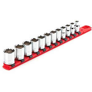TEKTON 3/8 Inch Drive 6-Point Socket Set with Rail, 12-Piece (8-19 mm) SHD91102 TEKTON 3/8 Inch Drive 6-Point Socket Set with Rail, 12-Piece (8-19 mm) SHD91102