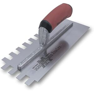 Marshalltown Standard Notched Trowel, U-Shaped Notch, 6x13x6 mm Notch Size, DuraSoft Right-Handed Handle, Flooring and Tiling, Tile Tool, Made in the USA, 717SD Marshalltown Standard Notched Trowel, U-Shaped Notch, 6x13x6 mm Notch Size, DuraSoft Right-Handed Handle, Flooring and Tiling, Tile Tool, Made in the USA, 717SD