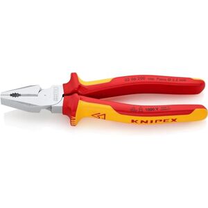 KNIPEX High Leverage Combination Pliers chrome-plated, insulated with multi-component grips, VDE-tested 200 mm 02 06 200 KNIPEX High Leverage Combination Pliers chrome-plated, insulated with multi-component grips, VDE-tested 200 mm 02 06 200