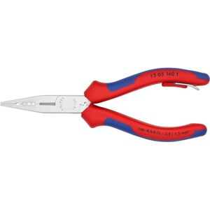 KNIPEX Electricians' Pliers chrome-plated, with multi-component grips, with integrated tether attachment point for a tool tether 160 mm 13 05 160 T KNIPEX Electricians' Pliers chrome-plated, with multi-component grips, with integrated tether attachment point for a tool tether 160 mm 13 05 160 T
