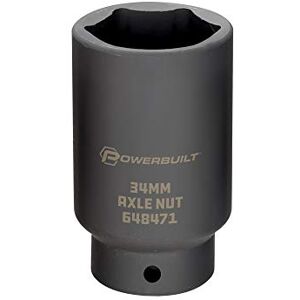 Powerbuilt 34mm Axle Nut Socket, 1/2 Inch Drive, Use with Impact Wrench, 12 Point Extra Deep, Remove Axle Shaft Nut 648471 Powerbuilt 34mm Axle Nut Socket, 1/2 Inch Drive, Use with Impact Wrench, 12 Point Extra Deep, Remove Axle Shaft Nut 648471