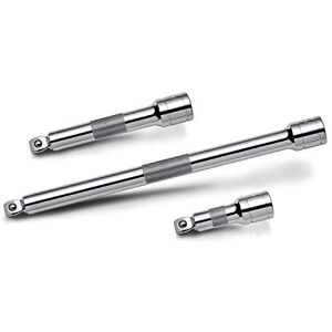 Powerbuilt 3 Piece 1/2 Inch Drive Socket Extension Bar Set with Wobble Tip, Includes 3 Inch, 5 Inch, 10 Inch Long -640856, Silver Powerbuilt 3 Piece 1/2 Inch Drive Socket Extension Bar Set with Wobble Tip, Includes 3 Inch, 5 Inch, 10 Inch Long -640856, Silver
