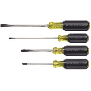 KLEIN TOOLS 85105 Screwdriver Set, Made in USA, Slotted and Phillips Screwdrivers with Cushion-Grip Handles and Tip-Ident, 4-Piece KLEIN TOOLS 85105 Screwdriver Set, Made in USA, Slotted and Phillips Screwdrivers with Cushion-Grip Handles and Tip-Ident, 4-Piece