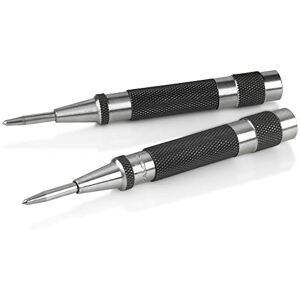 SANDOR Heavy Duty Automatic Center Punch with Hardened Steel Pack of 2 Premium Universal Metal Hand Tool for Machinists and Carpenters Spring Loaded with Adjustable Knurled Cap and Hard-Shell Carry Case SANDOR Heavy Duty Automatic Center Punch with Hardened Steel Pack of 2 Premium Universal Metal Hand Tool for Machinists and Carpenters Spring Loaded with Adjustable Knurled Cap and Hard-Shell Carry Case