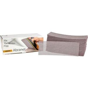 Mirka Abranet net sandpaper strips 70 x 198 mm Hook & loop/Grit P100 / 50 pcs/for sanding wood, walls, metal, aluminium, stainless steel, filler, varnish, plastic / 5415005010 Mirka Abranet net sandpaper strips 70 x 198 mm Hook & loop/Grit P100 / 50 pcs/for sanding wood, walls, metal, aluminium, stainless steel, filler, varnish, plastic / 5415005010