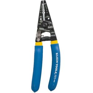 KLEIN TOOLS Wire Stripping Cutter Tool, Strong Gripping Serrated Nose, Double Grip Comfortable Handle with Lock 11055, Blue, 10 18 Awg Solid, 12 20 Awg Stranded KLEIN TOOLS Wire Stripping Cutter Tool, Strong Gripping Serrated Nose, Double Grip Comfortable Handle with Lock 11055, Blue, 10 18 Awg Solid, 12 20 Awg Stranded