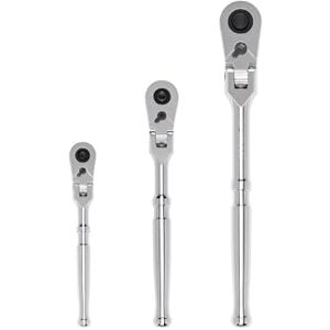 TEKTON 1/4, 3/8, 1/2 Inch Drive Flex Head Quick-Release Ratchet Set (3-Piece) SRH92103 TEKTON 1/4, 3/8, 1/2 Inch Drive Flex Head Quick-Release Ratchet Set (3-Piece) SRH92103