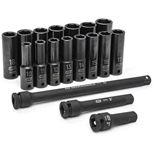GEARWRENCH 18 Piece 1/2" Drive Deep Metric Impact Socket Set 89096 GEARWRENCH 18 Piece 1/2" Drive Deep Metric Impact Socket Set 89096