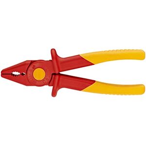 KNIPEX Tools 98 62 01 Snipe Nose Plastic Pliers 1000V Insulated, Red/Yellow KNIPEX Tools 98 62 01 Snipe Nose Plastic Pliers 1000V Insulated, Red/Yellow