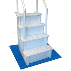 Resilia Stay-Put Swimming Pool Ladder Mat Non-Slip, Wide Ribbed, Protective Pad, 36 Inches x 36 Inches, 0.125 Inch Thick, Powder Blue Resilia Stay-Put Swimming Pool Ladder Mat Non-Slip, Wide Ribbed, Protective Pad, 36 Inches x 36 Inches, 0.125 Inch Thick, Powder Blue