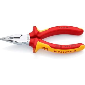KNIPEX Needle-Nose Combination Pliers Self-Service Card Chrome-Plated Insulated with Multi-Component Grips, VDE-Tested 145 mm, 08 26 145 SB KNIPEX Needle-Nose Combination Pliers Self-Service Card Chrome-Plated Insulated with Multi-Component Grips, VDE-Tested 145 mm, 08 26 145 SB