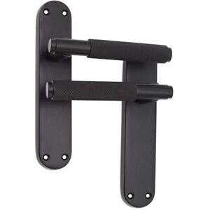 Infinity Matt Black Knurled Lever Door Handle on Backplate Set Passage Door Pulls – Suitable for Internal & Exterior Doors Infinity Matt Black Knurled Lever Door Handle on Backplate Set Passage Door Pulls – Suitable for Internal & Exterior Doors
