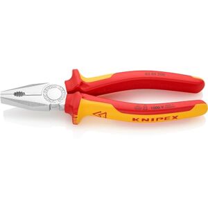 KNIPEX Combination Pliers Chrome-Plated Insulated with Multi-Component Grips, VDE-Tested 200 mm, 03 06 200 KNIPEX Combination Pliers Chrome-Plated Insulated with Multi-Component Grips, VDE-Tested 200 mm, 03 06 200