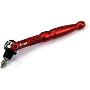 Titan 11321 1/4-Inch Drive 90-Tooth Swivel Head Micro Bit Driver-Red Titan 11321 1/4-Inch Drive 90-Tooth Swivel Head Micro Bit Driver-Red