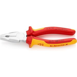 KNIPEX Combination Pliers Chrome Vanadium chrome-plated, insulated with multi-component grips, VDE-tested 190 mm 01 06 190 KNIPEX Combination Pliers Chrome Vanadium chrome-plated, insulated with multi-component grips, VDE-tested 190 mm 01 06 190