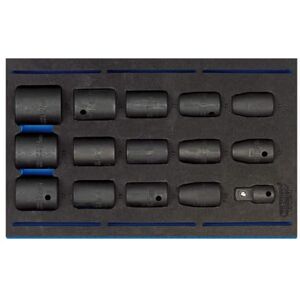 Draper 63415 1/2" Square Drive Impact Socket 15 Piece Set in 1/4 Eva Insert Tray , Blue Draper 63415 1/2" Square Drive Impact Socket 15 Piece Set in 1/4 Eva Insert Tray , Blue