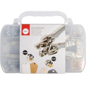 Rayher Eyelet hole punch pliers in plastic case, incl.160 eyelets ø 3+5mm, box 1pc, 69286000 Rayher Eyelet hole punch pliers in plastic case, incl.160 eyelets ø 3+5mm, box 1pc, 69286000