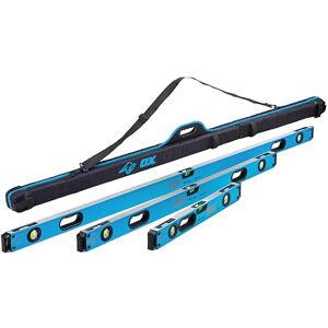 OX Tools OX Pro Level Bag with 1800mm, 1200mm & 600mm Pro Levels, Black/Blue OX Tools OX Pro Level Bag with 1800mm, 1200mm & 600mm Pro Levels, Black/Blue