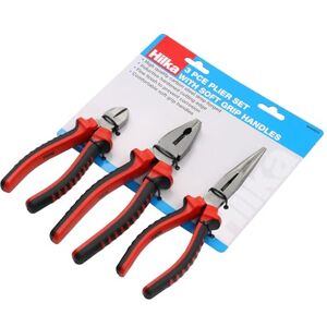 Hilka Tools 26303003 Pliers Set with Soft Grip Handles Red/Black (3-Piece) Hilka Tools 26303003 Pliers Set with Soft Grip Handles Red/Black (3-Piece)