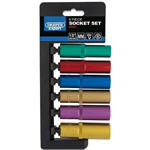 Draper 50541 Metric Coloured 6 Piece Deep Socket Set, Blue, 1/2-Inch Square Drive Draper 50541 Metric Coloured 6 Piece Deep Socket Set, Blue, 1/2-Inch Square Drive