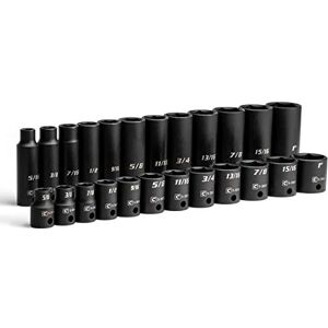 Capri Tools 3/8 in. Drive SAE Shallow and Deep Impact Socket Set (24-Piece) Capri Tools 3/8 in. Drive SAE Shallow and Deep Impact Socket Set (24-Piece)